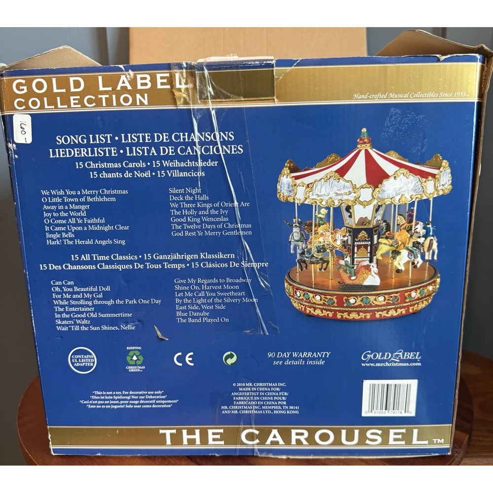 Mr. Christmas Gold Label The Carousel Animated Musical 30 Songs Box F/W - Picture 9 of 11